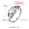 Steel Keepsake Urn Ring for Ashes For Men, Size 7