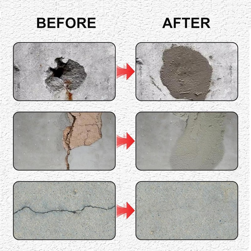 GOODTAKE Concrete Repair - Permanent Crack & Hole Filler for