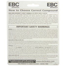 EBC Brakes FA400VLD VLD Chrome Semi-sintered Touring Bike Disc Brake Pad