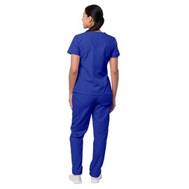 Sivvan Scrubs for Women - Mock Wrap & Cargo Pants Scrub Set - S8401 - Royal Blue - XL