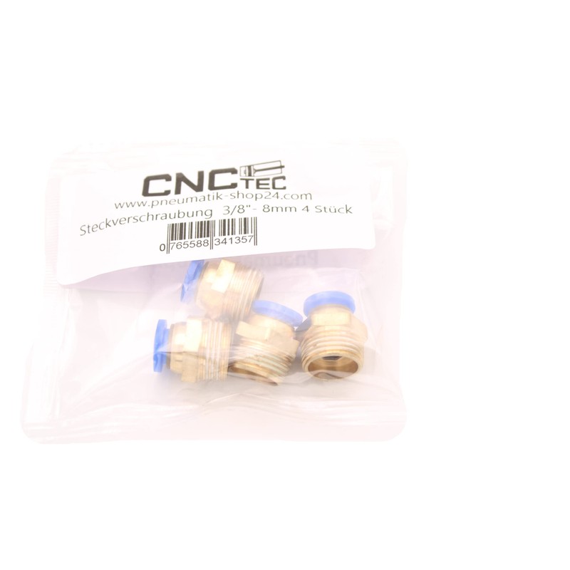 Pneumatic Push-in Fitting R 3/8 Inch to 8 mm IQS,