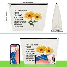 Sunflower Gifts for Women Inspirational Gifts for Girls Sunflower Lover Daughter Sister Best Friend Motivational Cosmetic Bag Graduation Christmas Birthday Present for Her Friendship Travel Pouch