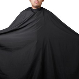 TOVINANNA Barber Cape with Metal Buckle Collar Hairdressing Gown for Beauty Salon Home Use Skin-friendly Air-permeable Haircut Apron Black