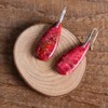 NUZUJX Imperial Jasper Stone Drop Earrings for Women Geometry Leaf