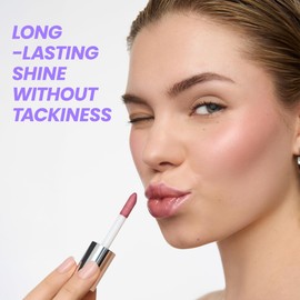 Wonderskin Lip Rehab Serum Oil - Tinted Lip Oil Stain, Hydrating, Moisturizing, and Non-Sticky Deep Red Tint Serum for Dry Lips (Honey)