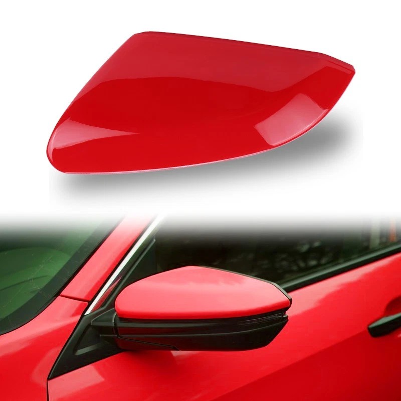 Left Driver Side Red Door Wing Mirror Cap Cover For