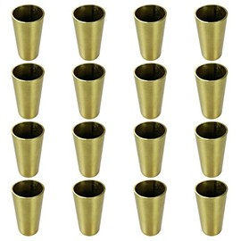 Geesatis 16 Pcs Solid Metal Table Foot Cover Cap Golden Round Furniture Leg Cover Height 2.5 inch Table Chair Sofa Feet Cover for Floor Protector