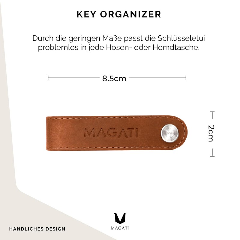 Key Organiser, Key Case Made of Real Leather, Stainless Steel