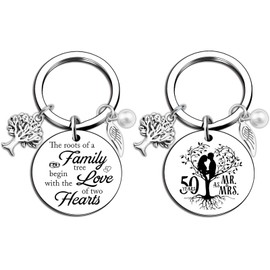 Ikacvb 50th Anniversary Keepsake Keychain Unique 50th Anniversary Wedding Gifts For Couple Husband Wife Happy 50th Anniversary Ornament Best Romantic Wedding Gifts For Couples Stocking Stuffers