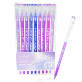 HysmmxHer 0.5mm Journal Colouring Pens, Assorted Rainbow Colors Pens Set of 9 for Adults Journal Coloring Calligraphy,Made for Everyday Writing, Journals,Drawing,Coloring Books (Purple Style)
