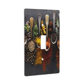 Kitchen Single Light Switch Cover Decorative Wall Plates Toggle Switch Plate Covers 1 Gang Wallplate Lightswitch Faceplate 4.50 x 2.76 Inch