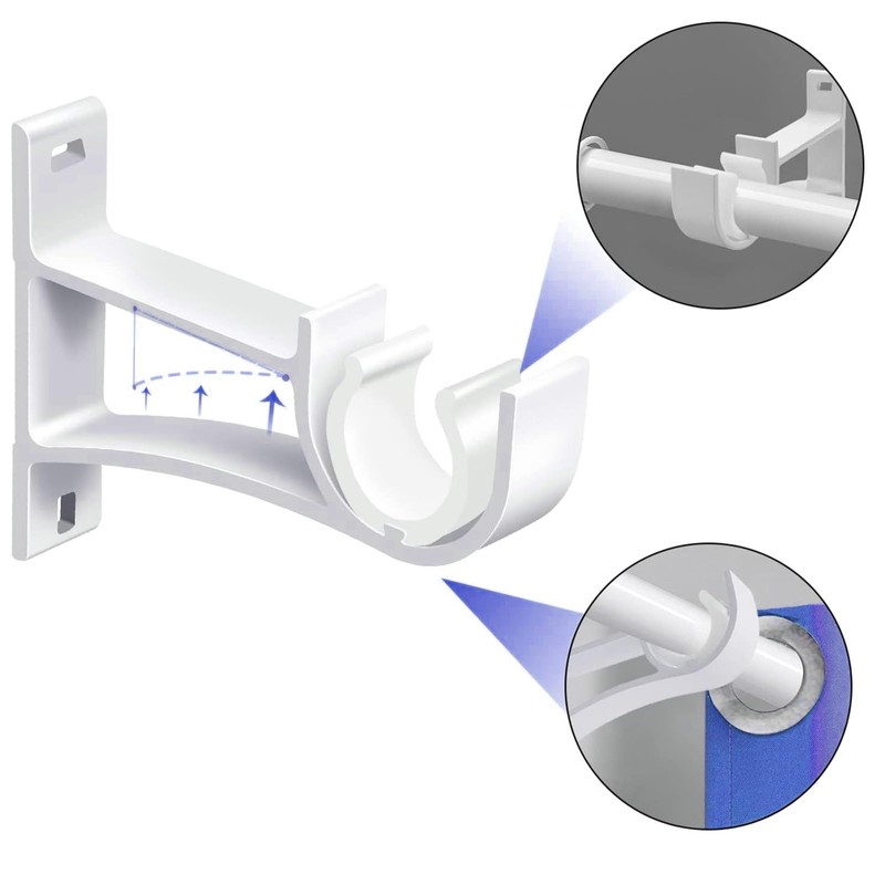 Curtain Rod Bracket, Heavy Duty Curtain Rod Holders White Curtain