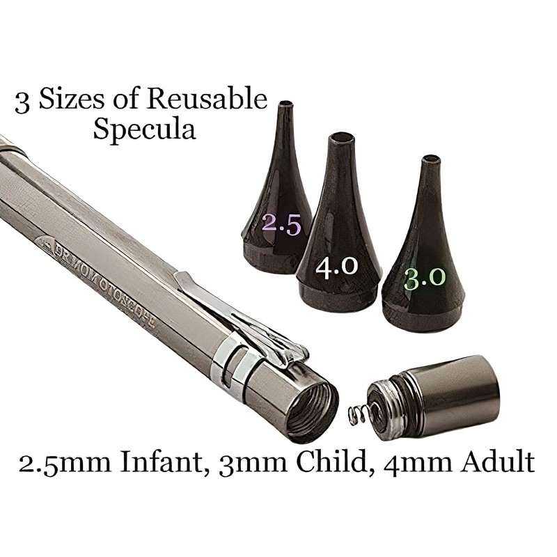 Third Generation Dr Mom Slimline Stainless LED Pocket Otoscope with
