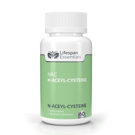 NAC N-Acetyl Cysteine 600mg Capsules | 60 Capsules | High Strength N-Acetyl-Cysteine Supplement | Lifespan Essentials