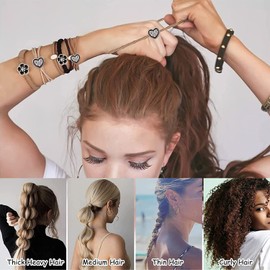 RIXERKOC Boho Hair Bobbles for Women, Dual-Use Bracelets and Hair Bobbles for Thick Hair/Pony Tails, No Damage Hair Accessories for Girls, Pack of 20