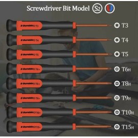 Edurable Torx Security Screwdriver Set T3 T4 T5 TR6 TR8 T9H T10H TR15 Macbook Mac Mini K0
