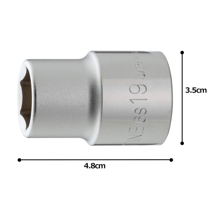 Tone Socket (Hexagonal) 6S-19 3/4 inch (19.0 mm) Drive Width