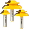 YONICO Lock Miter Router Bit Set 3 Bit 45 Degree