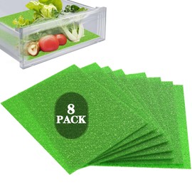 MAXTBEE 8 Pcs Refrigerator Drawer Liners for Fruit and Vegetables Fresher Life Extender,Refrigerator Organizers and Storage, Fridge Shelf Liners(12"x15")