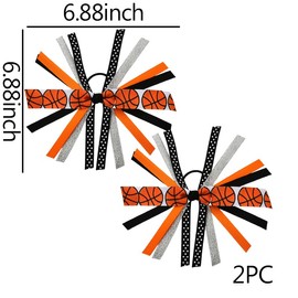 Basketball Elastic Hair Tie for Girls Cheer Ponytail Holders Sport Hair Ties for Cheerleaders Basketball Hair Accessories for Girls Cheerleaders Hair Bow Tie for Toddler 2Pcs Basketball Scrunchies