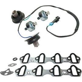Zieichy Dual Knock Sensors with Wiring Harness and Intake Manifold Gasket Kit | for Silverado 1500 4.8/5.3/6.0L | Replace# 12601822, 213-3521,89060413