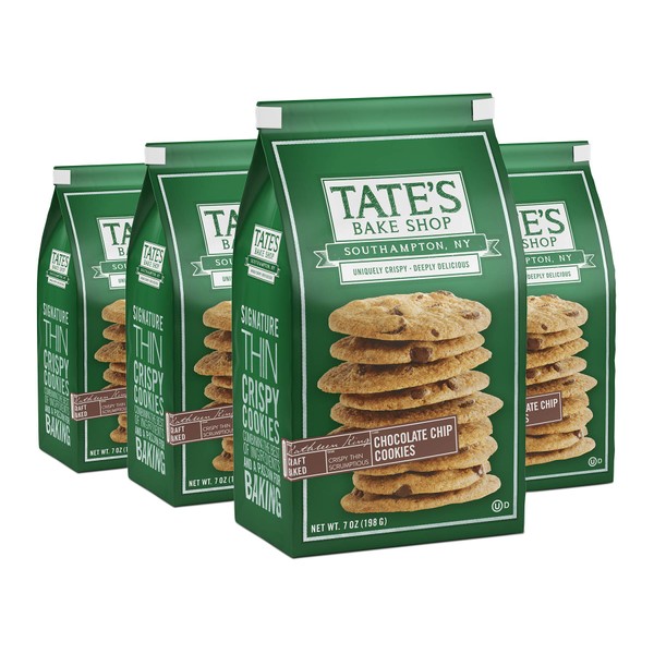 Tate's Bake Shop Thin & Crispy Cookies, Chocolate Chip, 7 Oz, 4Count