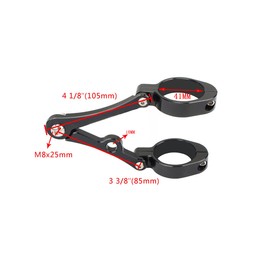 JPMODAO Motorcycle Headlight Stay, Compatible with Harley Motorcycle Headlight Bracket, Turn Signal Bracket, Front Fork Mounting Bracket, Universal Front Light Bracket, 1.6 inches (41 mm) (Black)