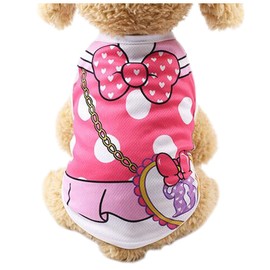 Fukufuku Dog T-Shirt, Breathable Mesh, Cute, Sports, Walks, Outings, For Small to Medium-Sized Dogs, For Cats, Sun & Shedding Protection, Spring, Summer, Size: L, Design: Style 2 (Anime Cutie)