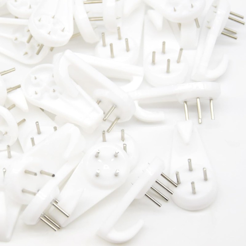 Yosawo 30 Pieces Picture Hooks Non-Trace Hook Plastic Hardwall Hanger