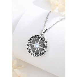 EUDORA Harmony Ball Moon and Star Sun Chain for Women Sterling Silver 925, Pentagram 12 Constellations Sun Luna Necklace Amulet Energy Pendant Jewellery Gift for Women Girls 45 cm, Sterling Silver,