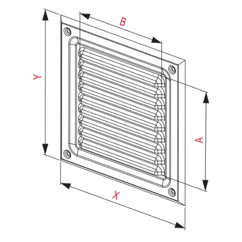 METAL Air Vent Grille Cover 165x240 (6.5x9.5") WHITE Ventilation Grill