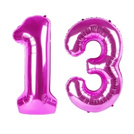 40 Inch Large 13 Balloon Numbers Rose Purple Big Foil Number Balloons Giant Helium Happy Birthday Party Decorations for Man and Women, Huge Mylar Anniversary Party Supplies