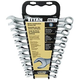 Titan Juego de Llaves Combinadas con Panel Elevado Métrico 17328, 11 Piezas