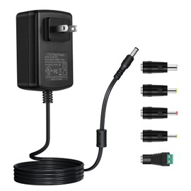 Security-01 DC 24V 1.5A Power Supply Adapter,24V 1500mA 1000mA 500mA Converter Transformer Switching Power Supply for Diffuser Humidifier,LED Strip Light,Massage Gun,5 Tips,6.6FT,UL Listed