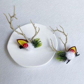 Prosy LED Christmas Glowing Hairpin Floral Hair Clips Light up Elk Antlers Feathers Berry Pine Cones Headdress Party Decorative for Women Girls (Multicolor-A)