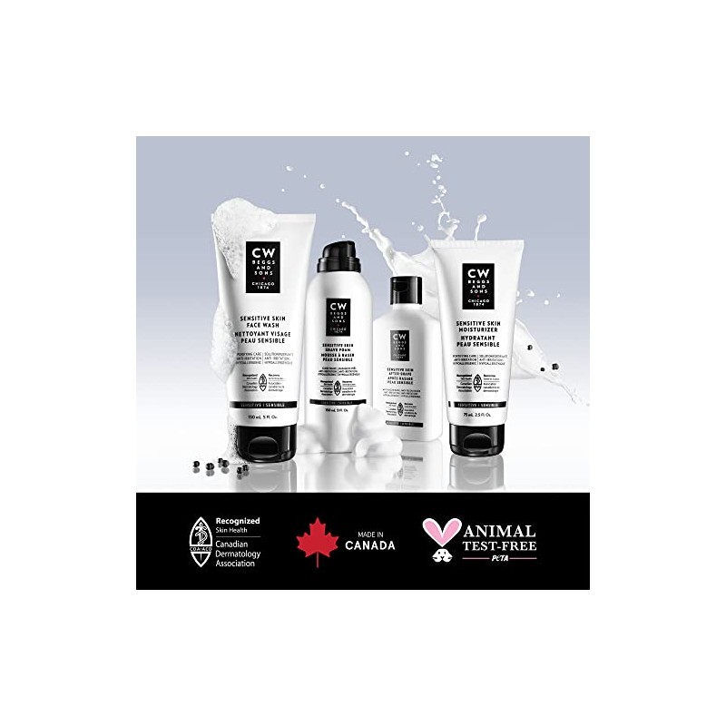 CW Beggs and Sons Sensitive Skin Moisturizer for Men, Hypoallergenic