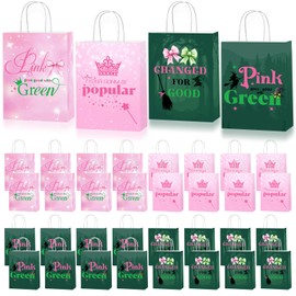 32pcs Pink and Green Birthday Gift bags,Wicked-Witch Goodie Bag Pink and Green Theme party favors