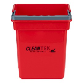 Restaurantware-Clean Tek Professional 4 Quart Cleaning Bucket, 1 Utility Pail with Handle - Heavy-Duty, Portable, Red Plastic Washing Pail, Perfect for Household, Outdoor, Car Wash and More
