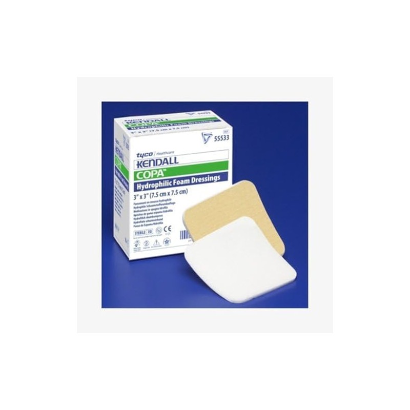 Kendall Copa Hydrophilic Foam Dressing - 3.5x3" Fenestrated Box of