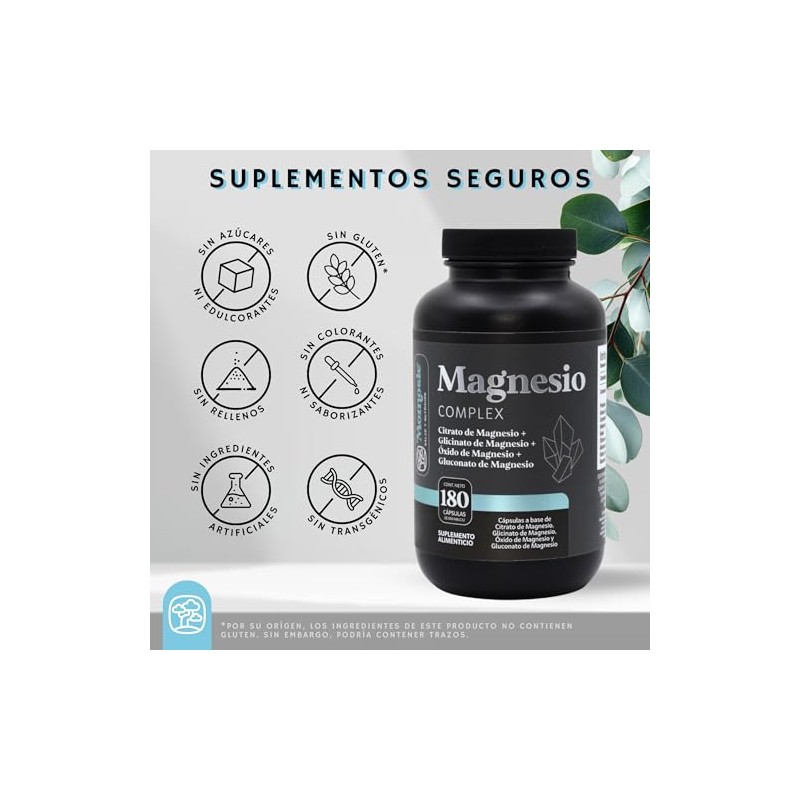 Momosie Complejo de Magnesio 1 Frasco de 180 Cápsulas Rinde