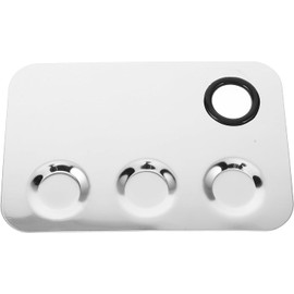 Paleta de Maquillaje en Crema de Acero Inoxidable Paleta Cuadrada de 3 Compartimentos para Bases y Correctores Herramienta Profesional para Mezcla de Sombras y Labiales