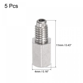 uxcell Brass Straight Grease Fitting M3 x 0.5mm Thread Hydraulic Grease Fitting Accessories, 5Pcs