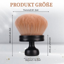 ALULU Selbstbräuner Pinsel Puderpinsel Groß, Kabuki Pinsel Make up Breiter Kopf Rougepinsel für Makelloses Foundation Gesicht Körper (Schwarz)