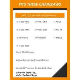 4 Inch Replacement For Stihl GTA 26 Mini Chainsaw Chain for Stihl 3670 005 0028, for Cordless Electric Portable Mini Chainsaw for Wood Branch Cutting(3 Chains)