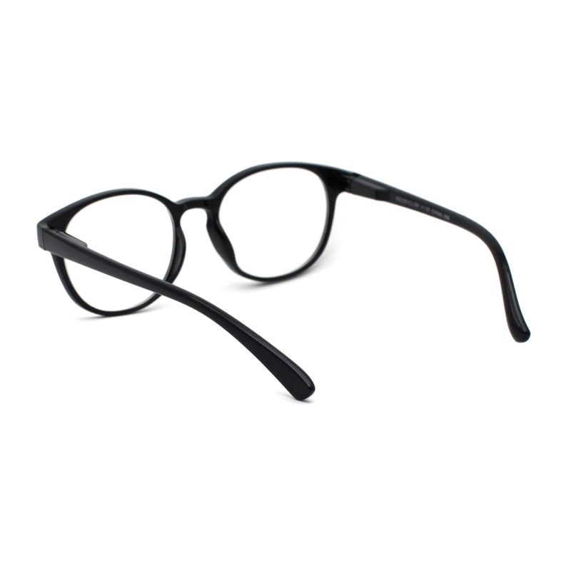 SA106 Round Thin Keyhole Horn Rim Plastic Reading Glasses Black