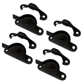 QCAA Zinc Die Cast Window Sash Lock, Matte Black, 4 Pack, Made in Taiwan