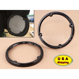 Unbranded Black Tour Pak Speaker Trim Bezels For Harley Electra Glide Ultra Limited 14-up