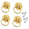 Lheng 90X51 Antique Gold Lion Head Knobs Cabinet Handles Door