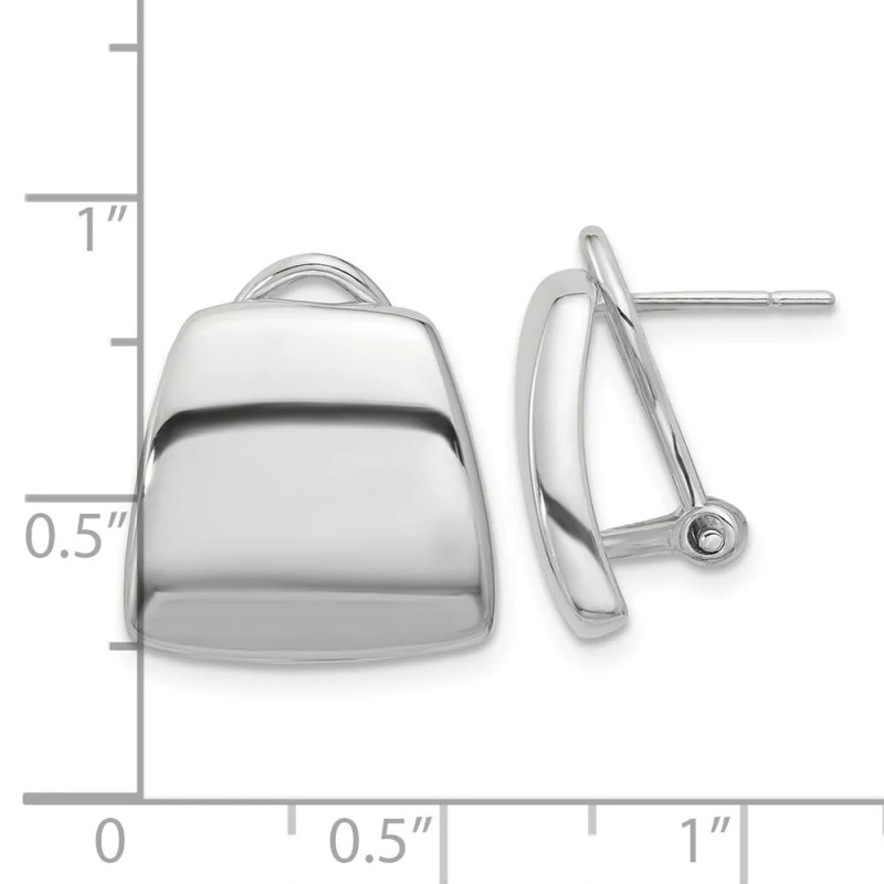 Unbranded 15.35mm Sterling Silver Polished Omega Back Earrings