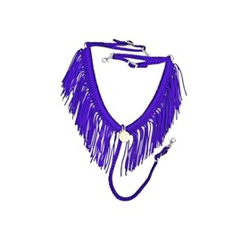 fringe breast collar paracord horse tack purple